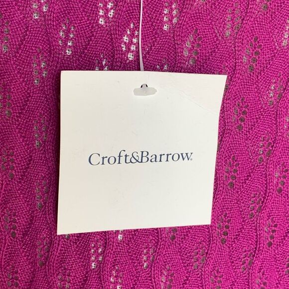 Croft & Barrow Womens Open Knit Cardigan Size M Vacation Beachy Tropical Layers - Picture 14 of 14